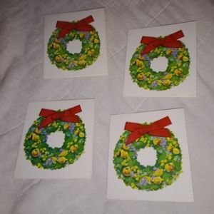 Mid Century Modern Christmas Wreath Bridge Tally Cards 1960 New Old Stock